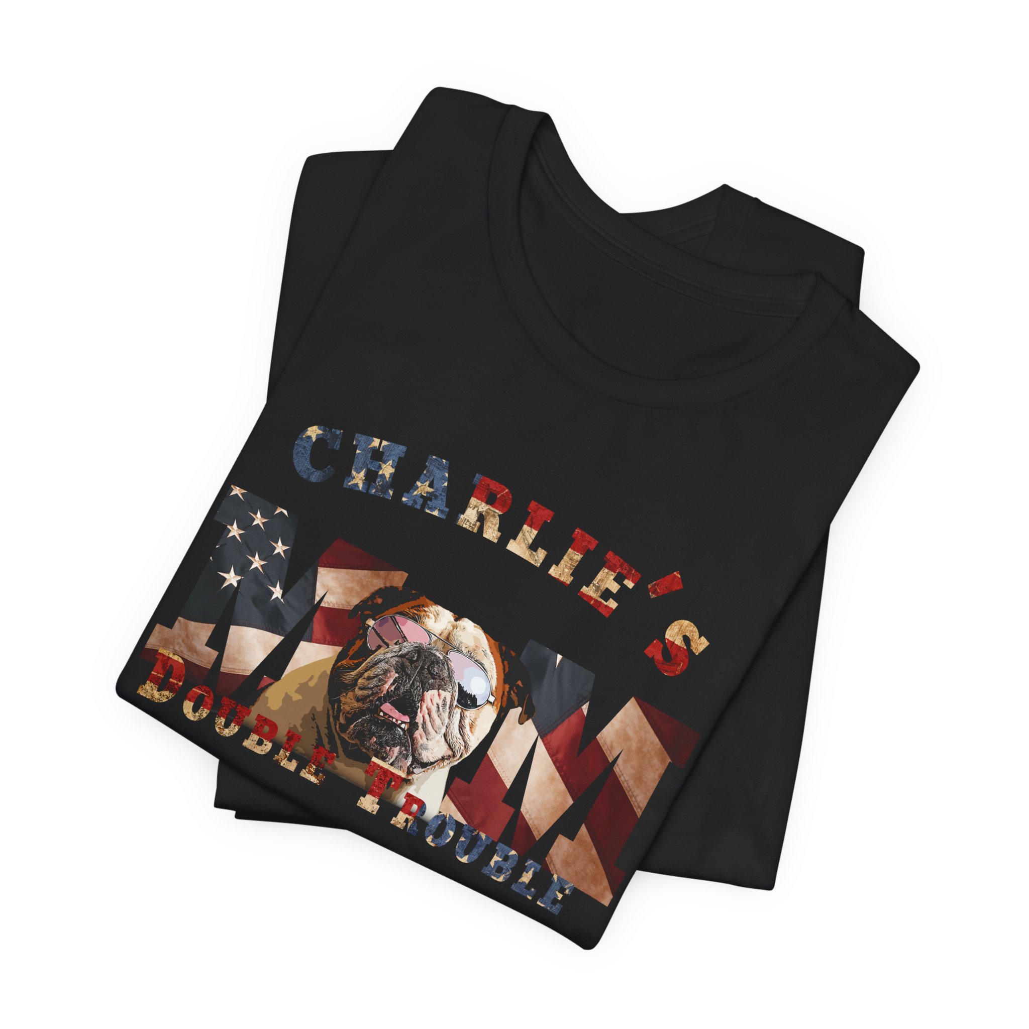 Dog Mom Top with Personalized Pet & US Flag Design - Image 3