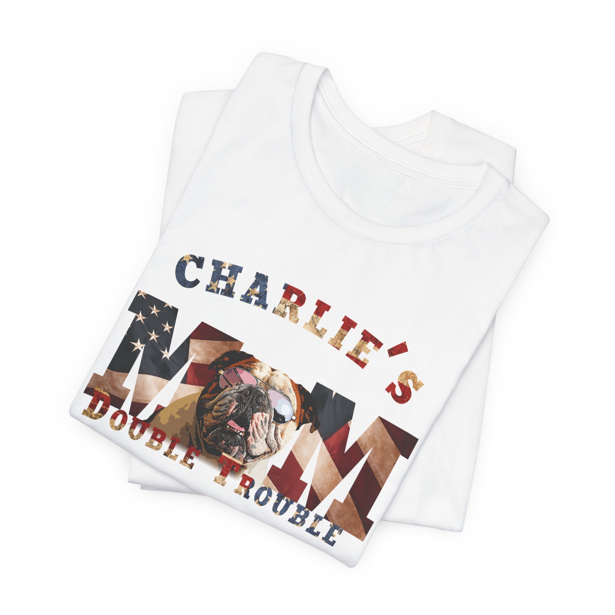 Dog Mom Top with Personalized Pet & US Flag Design - Image 2