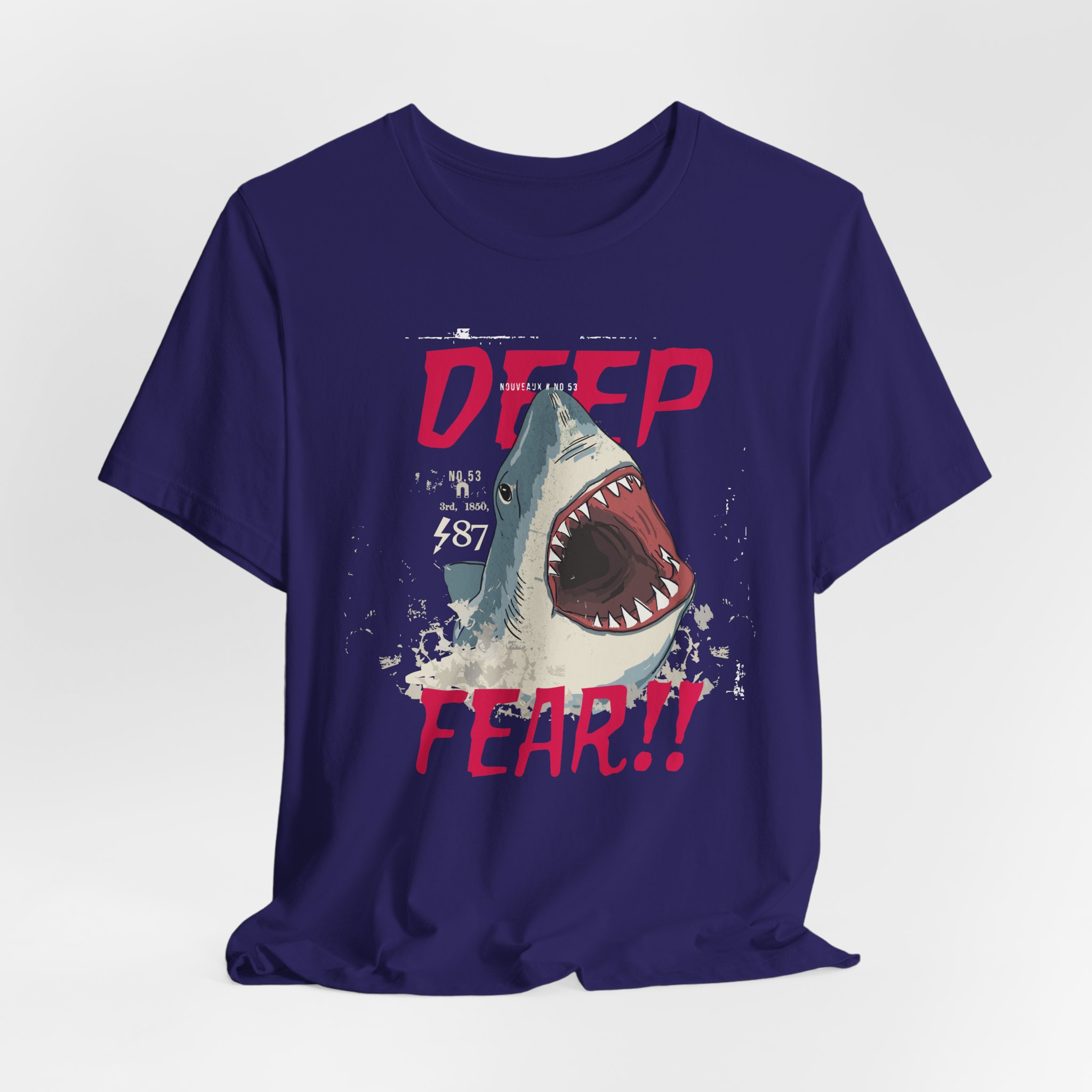 Deep Fear- Shark Retro Tee - Image 6