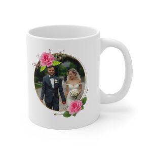 Wedding Mug Pink Floral Design