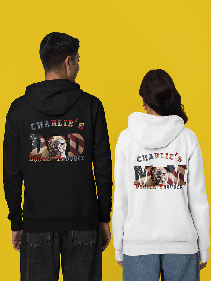 Dog Mom Top with Personalized Pet & US Flag Design - Image 7