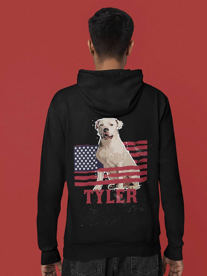 Dog Tshirt with Personalized pet & US flag - Image 8