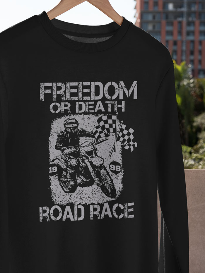 Freedom or Death Classic Retro Bike Tee - Image 6