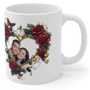 Personalised Valentines Mug Garland of Flowers