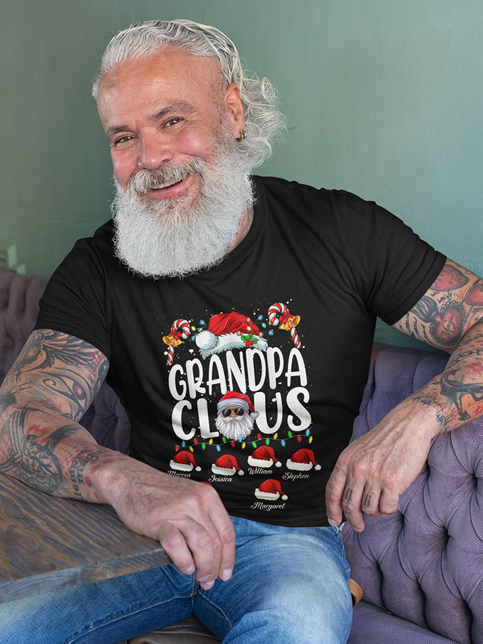 Grandpa Claus Santa Personalized Tshirt