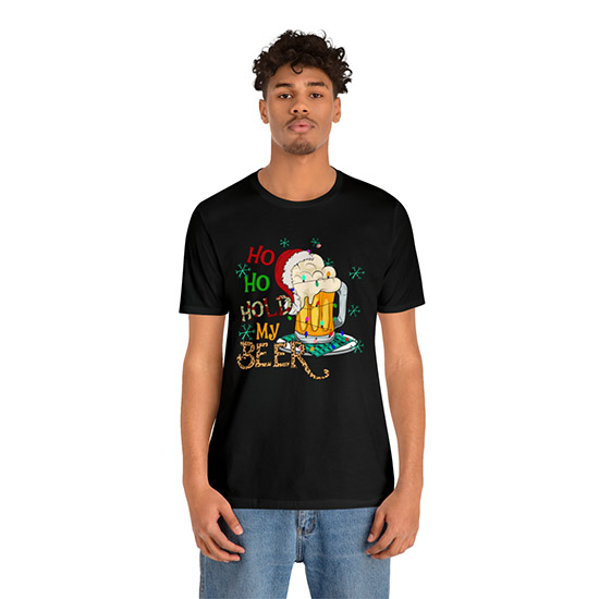 HO HO Hold my Beer Christmas T-shirt - Image 3