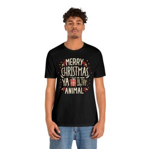 Merry Christmas Ya Filthy Animal! Premium Mens Christmas T-shirt