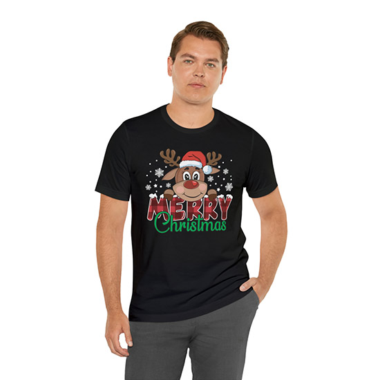 Merry Christmas Mens Reindeer T-shirt - Image 3