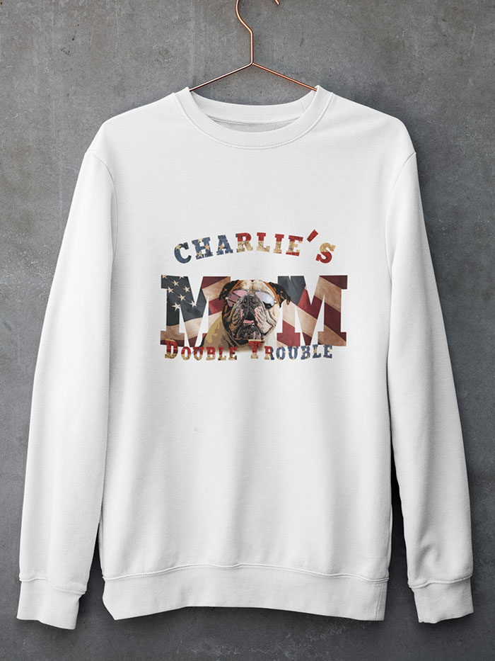Dog Mom Top with Personalized Pet & US Flag Design - Image 8