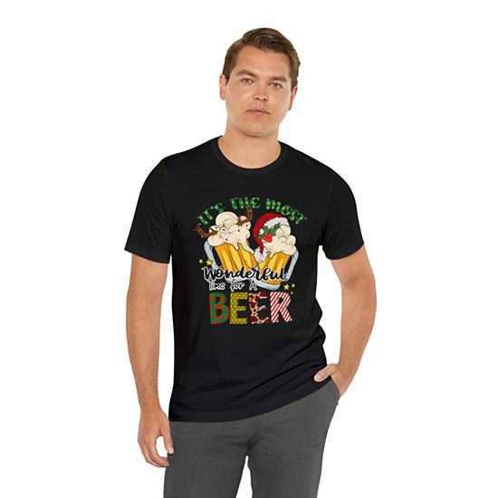 Its the most wonderful time for a beer Christmas Tshirt - Image 2