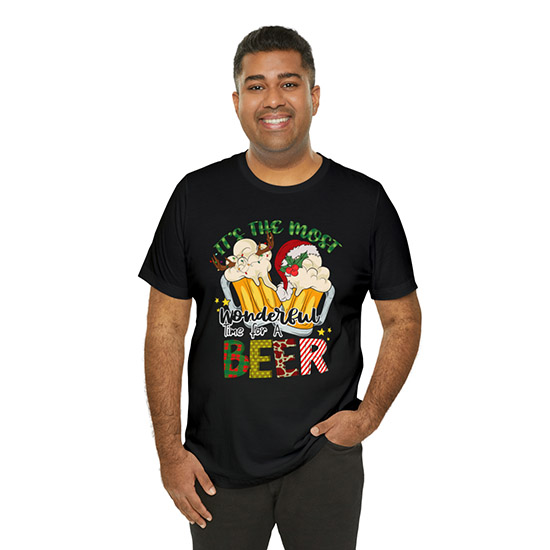 Its the most wonderful time for a beer Christmas Tshirt - Image 3